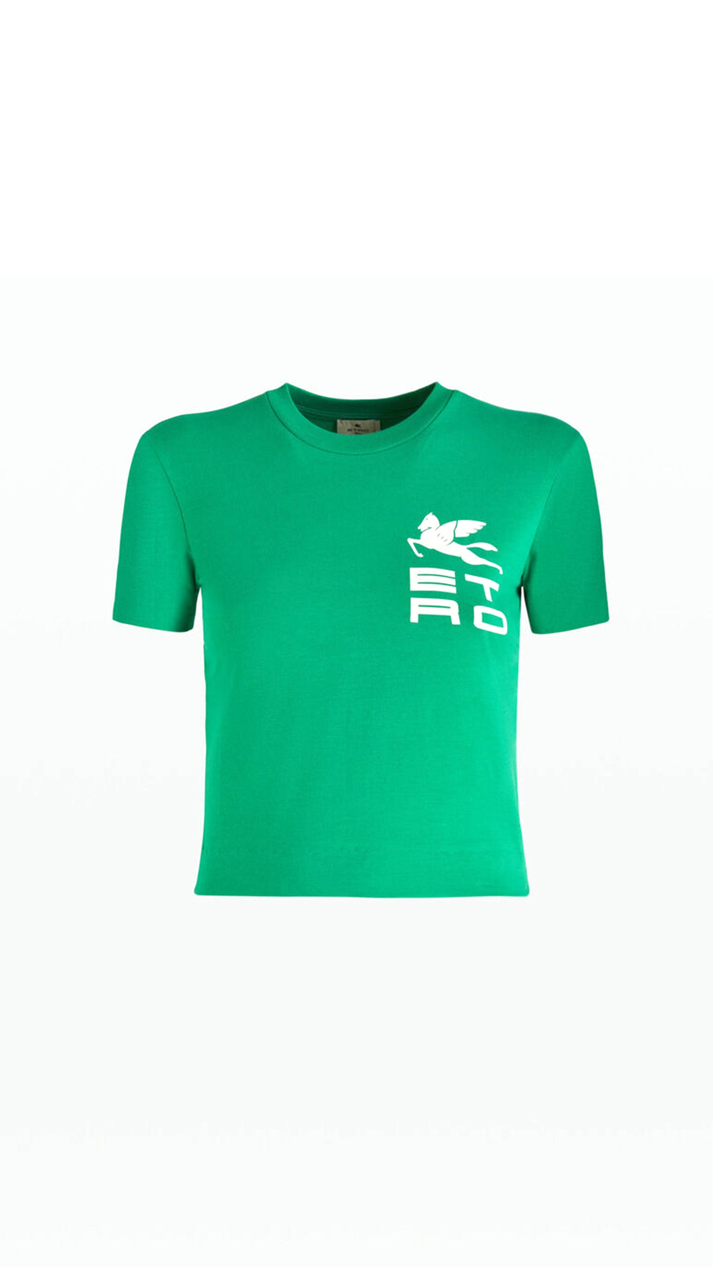 Crop T-Shirt With Logo - Green