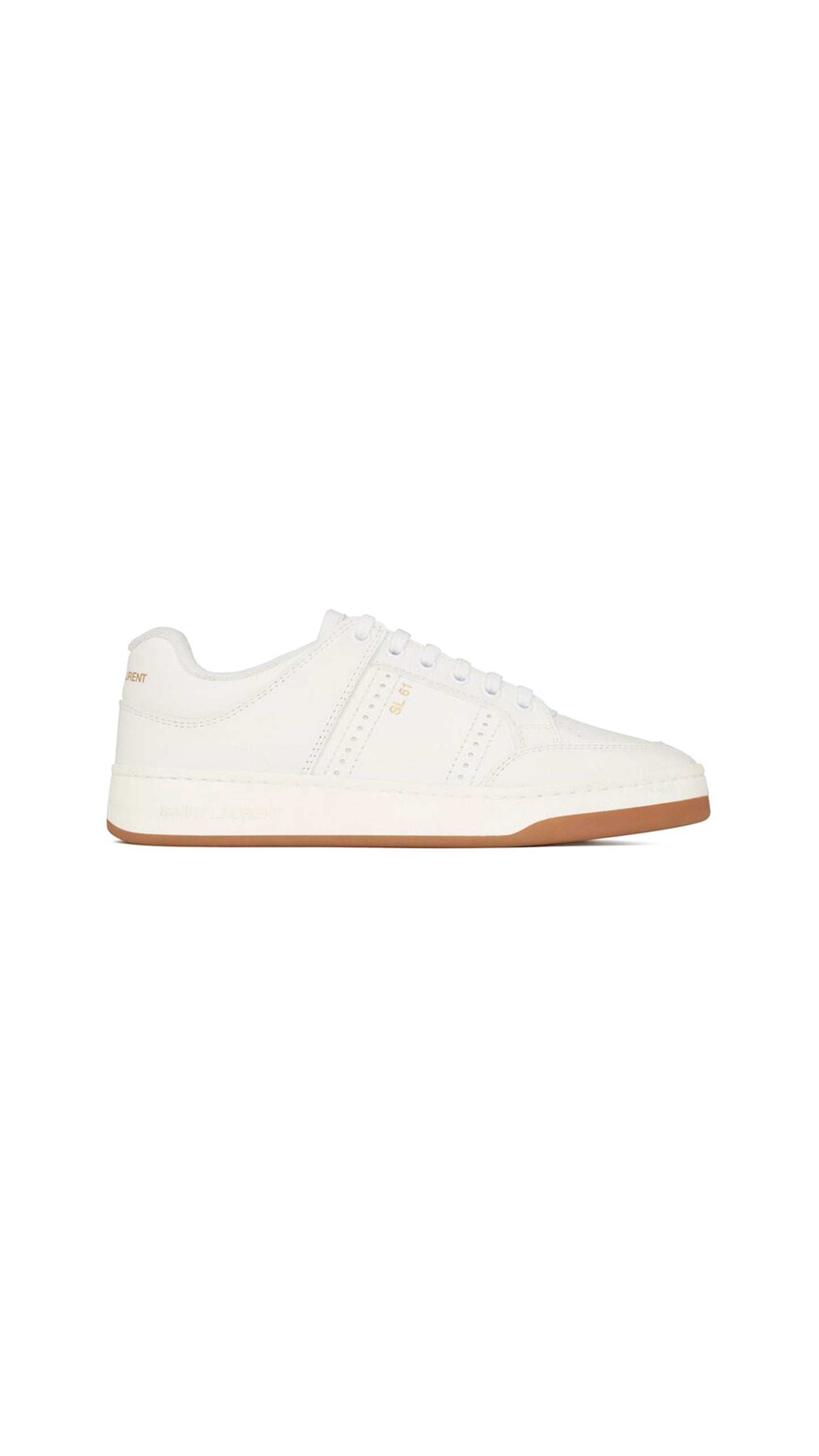 SL/61 Low-Top Sneakers in Grained Leather - White