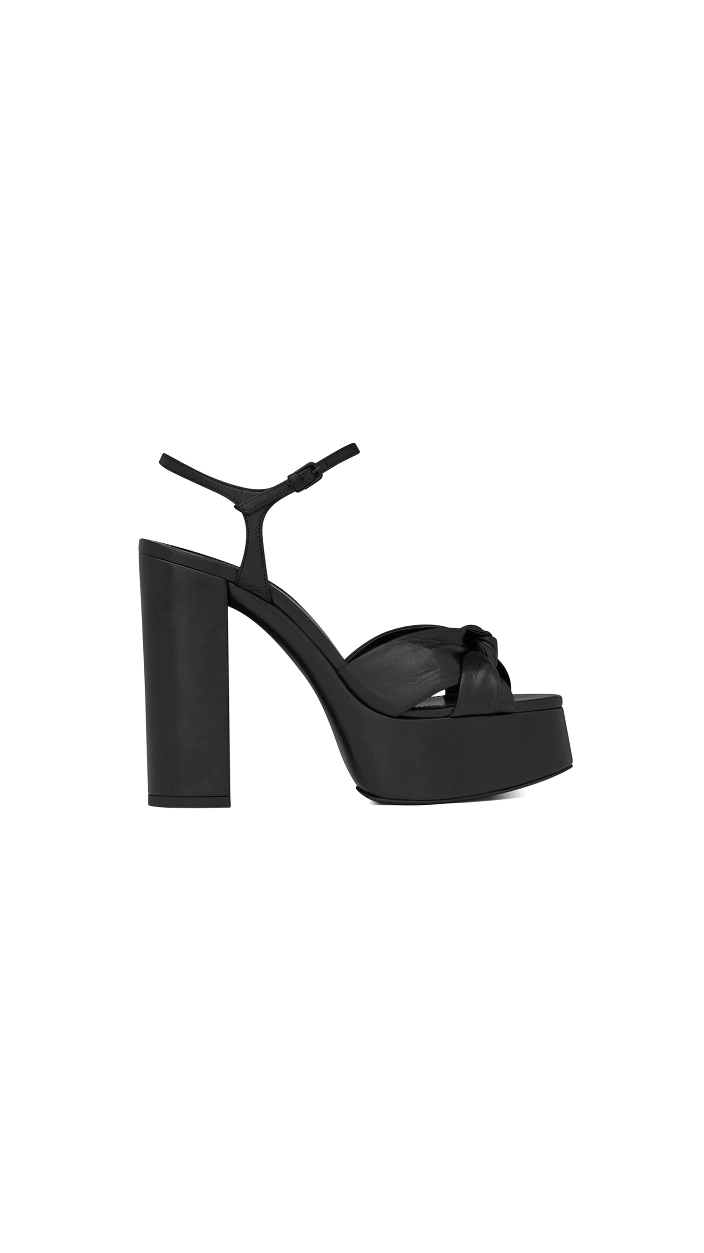 Bianca Platform Sandals In Smooth Leather - Black