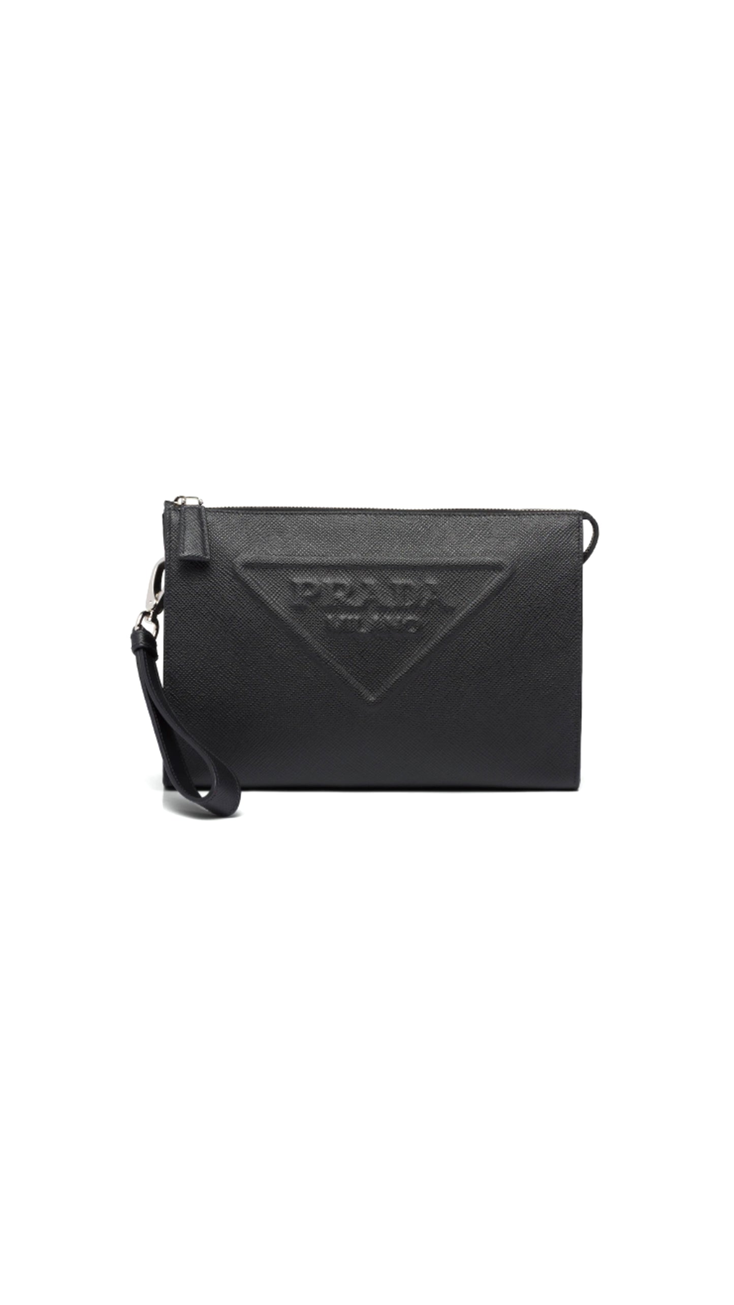 Saffiano leather pouch - BLack