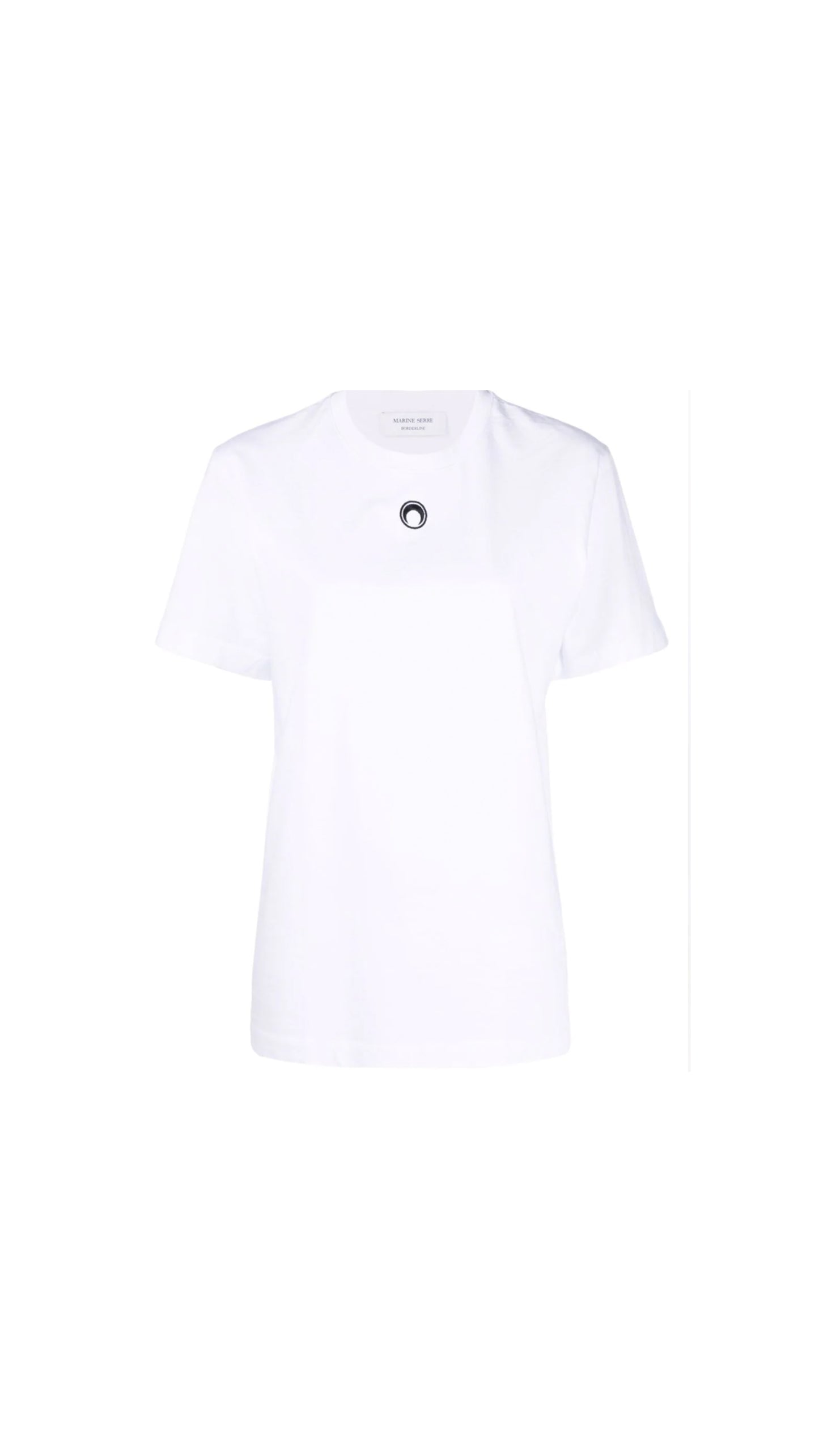 Moon Logo Embroidered T-Shirt - White