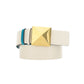 Reversible One Stud Belt In Calfskin 40MM - White / Blue