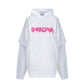 Slime Double Long Sleeve Hooded T-Shirt In Black - White