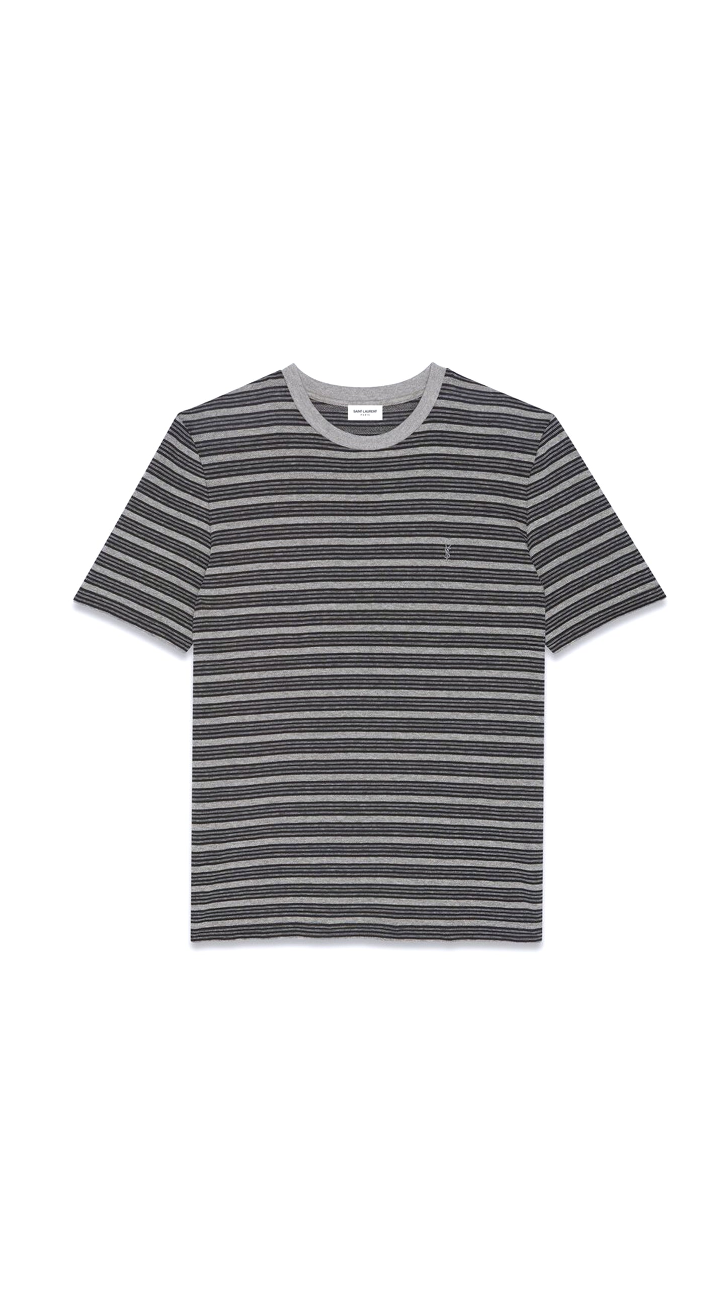 Monogram Classic T-Shirt In Striped Jersey - Black / Grey