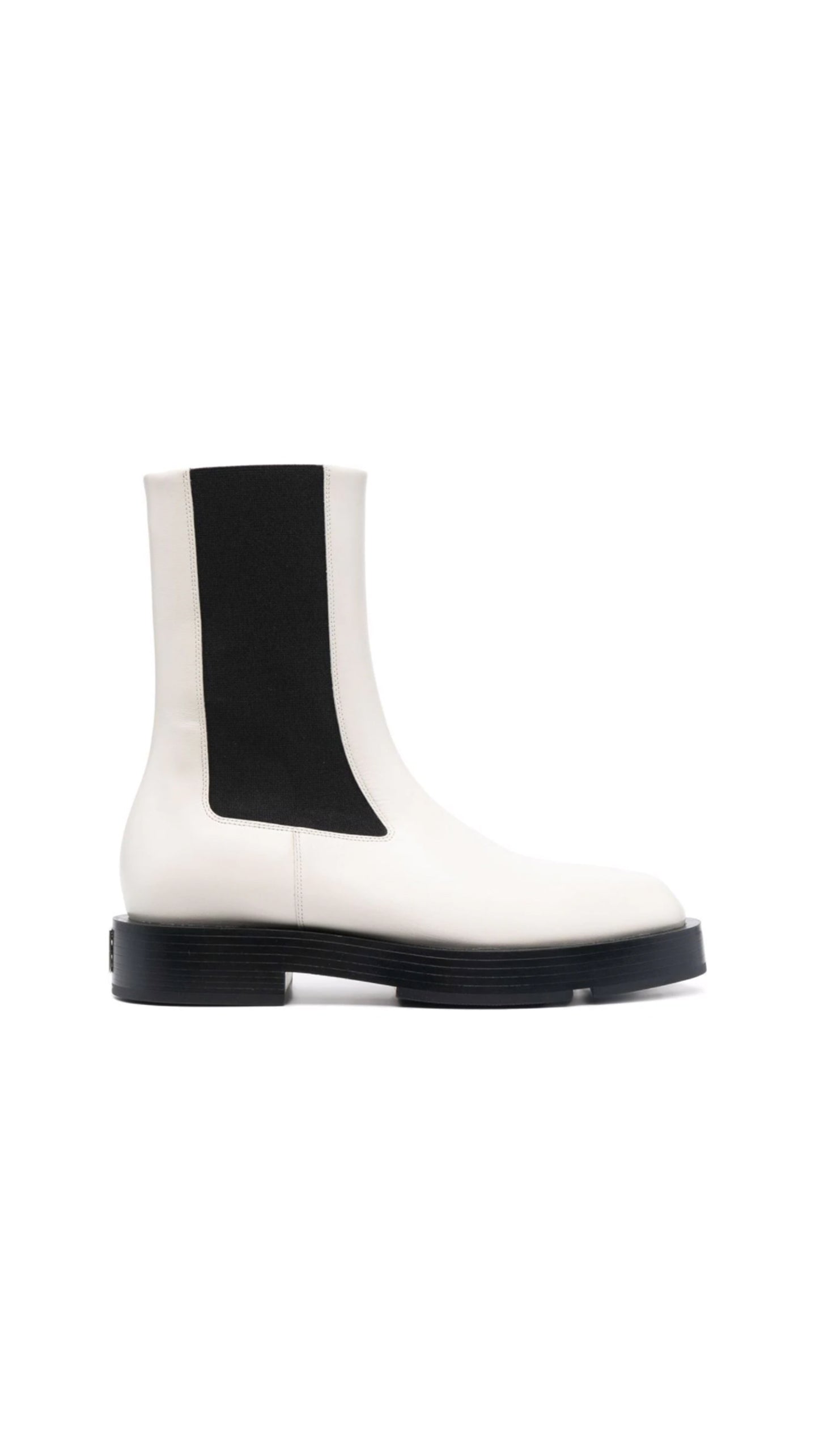 Square-Toe Chelsea Boots - Ivory