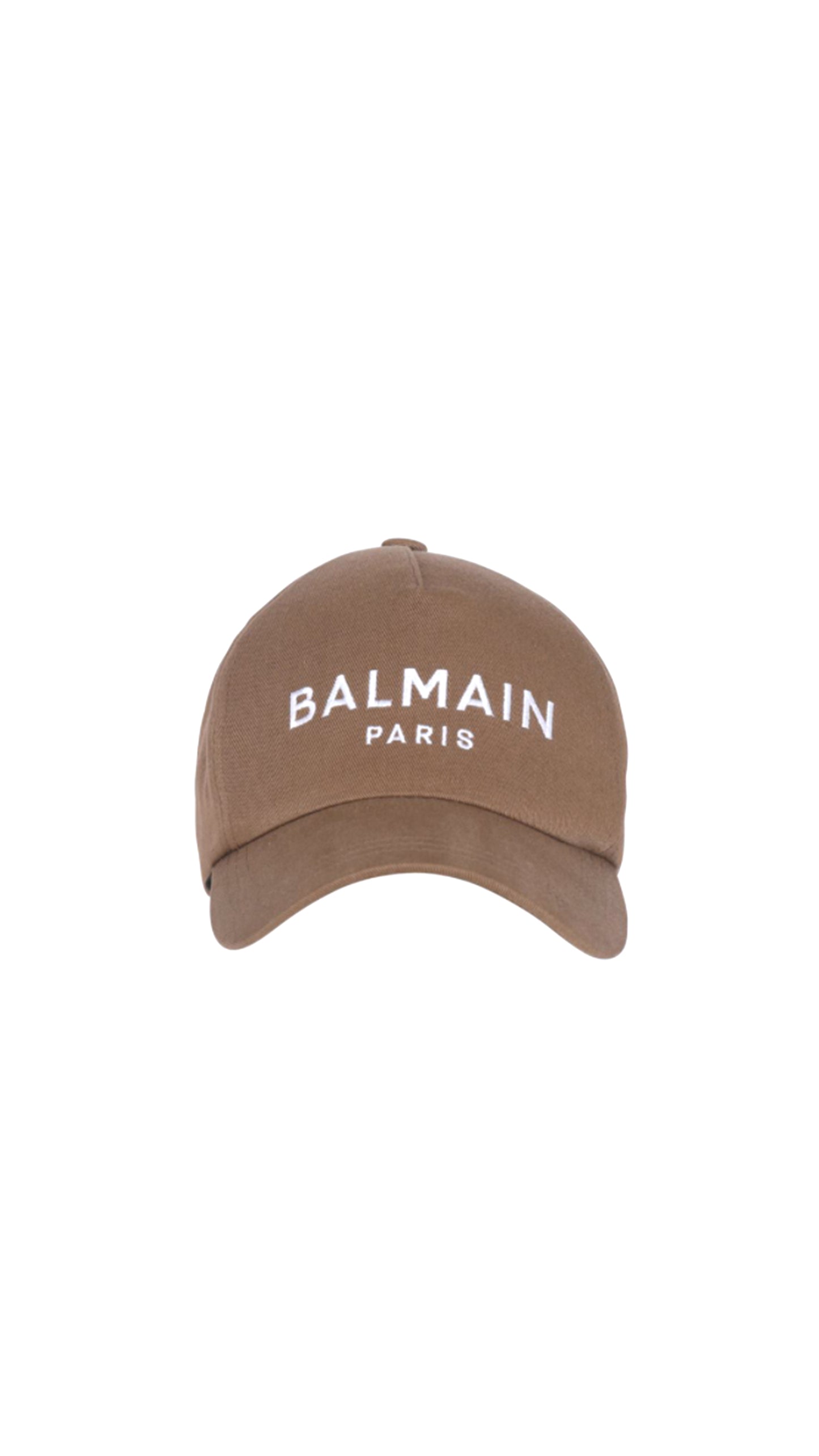 Cotton Cap With White Logo - Taupe