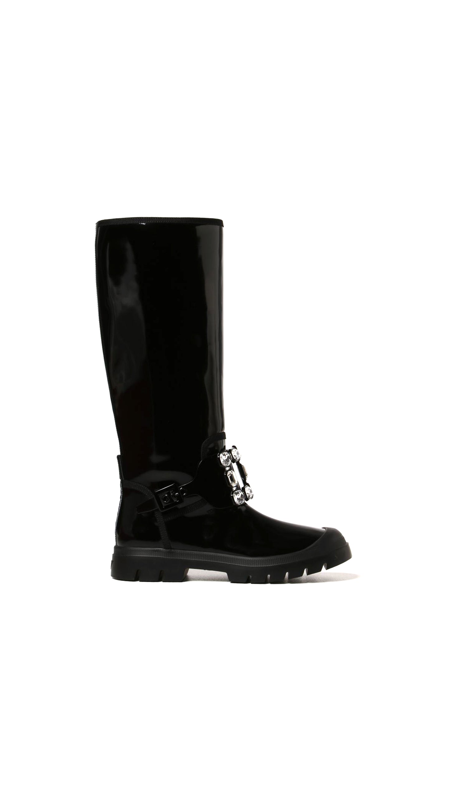 Boots In Patent Leather - Black