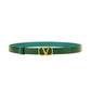 Reversible Vlogo Signature Belt In Shiny Calfskin 20MM- Green / Blue