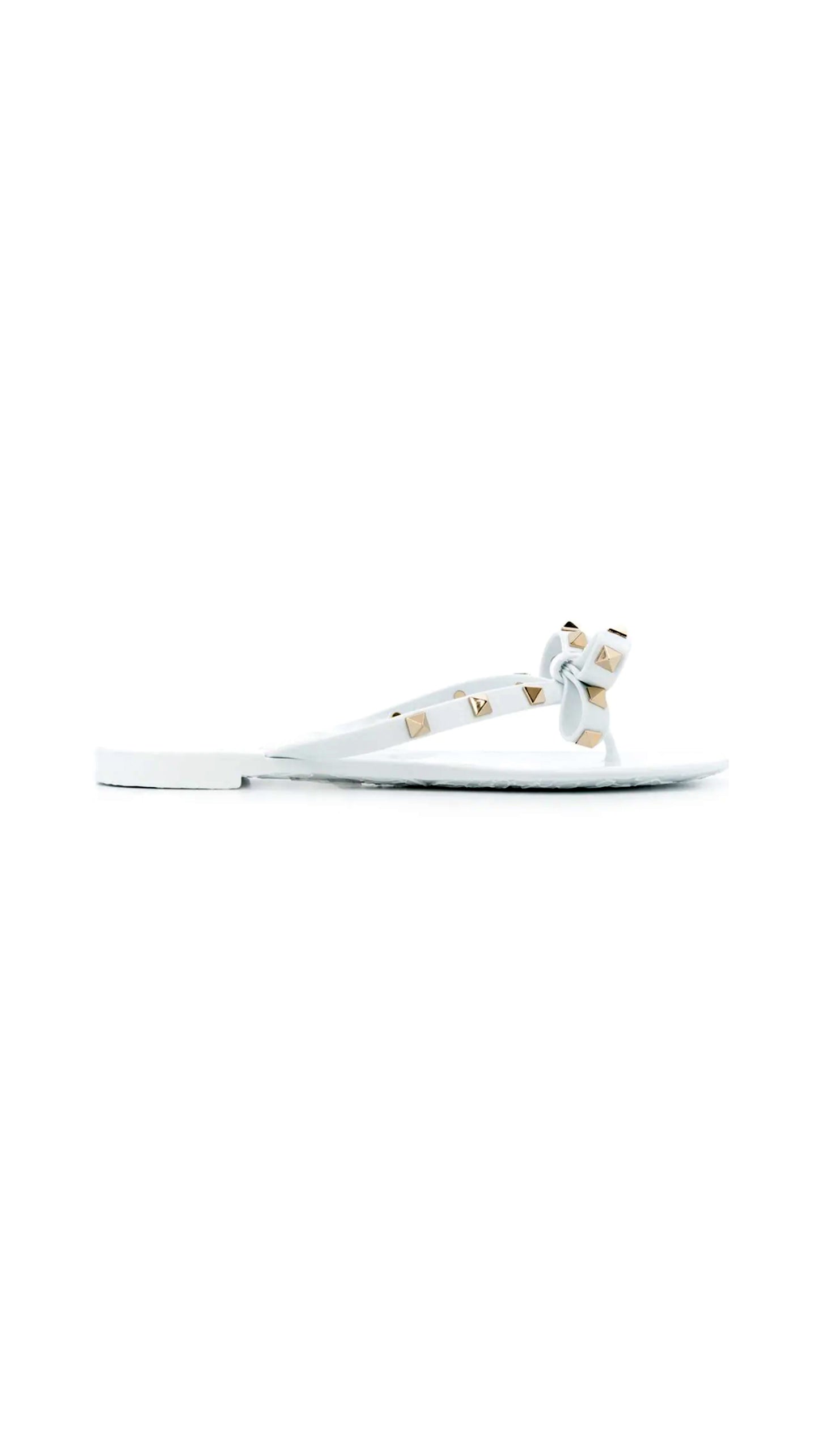 Rubber Rockstud Thong - White