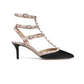 Rockstud Caged Pump 65mm - Black / Nude