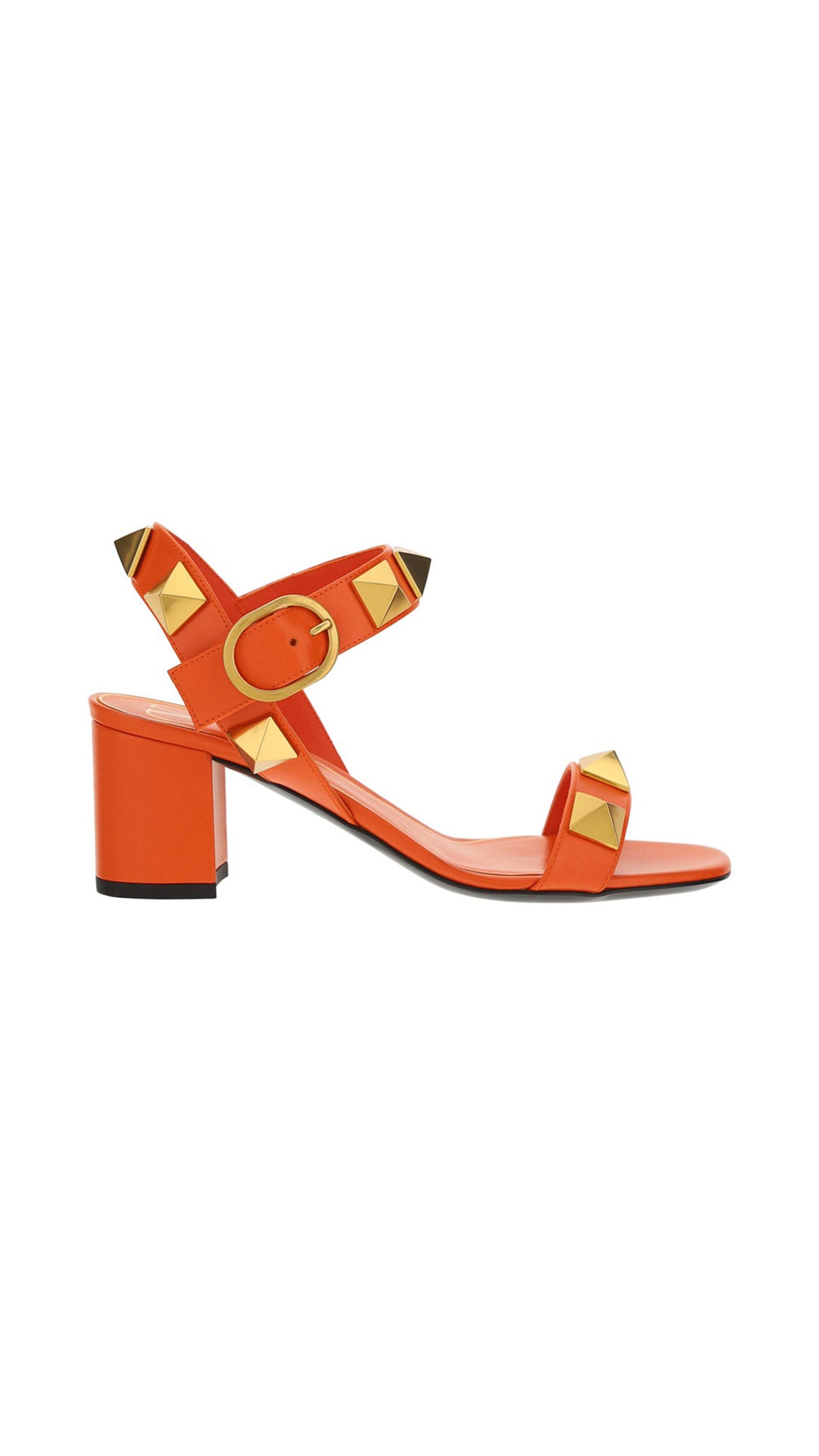 Roman Stud Calfskin Sandal 60MM - Orange