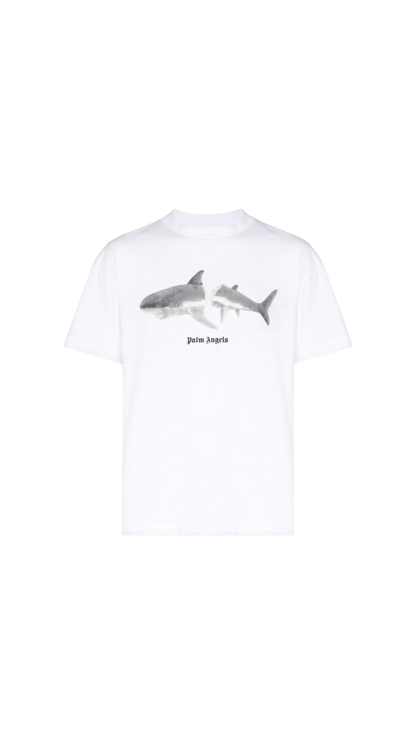 Shark Print Logo T-shirt - White