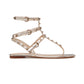 Rockstud Metallic Flat Flip-FLop Sandal - Skin