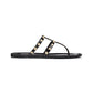 Rockstud Flat Rubber Sandal - Black