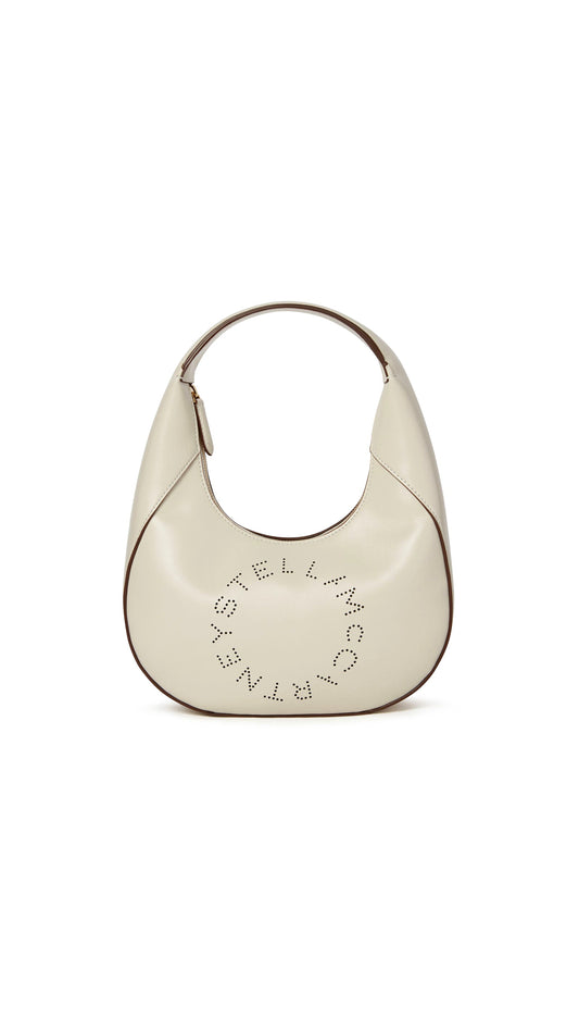 Small Stella Logo Hobo Shoulder Bag - Pure White
