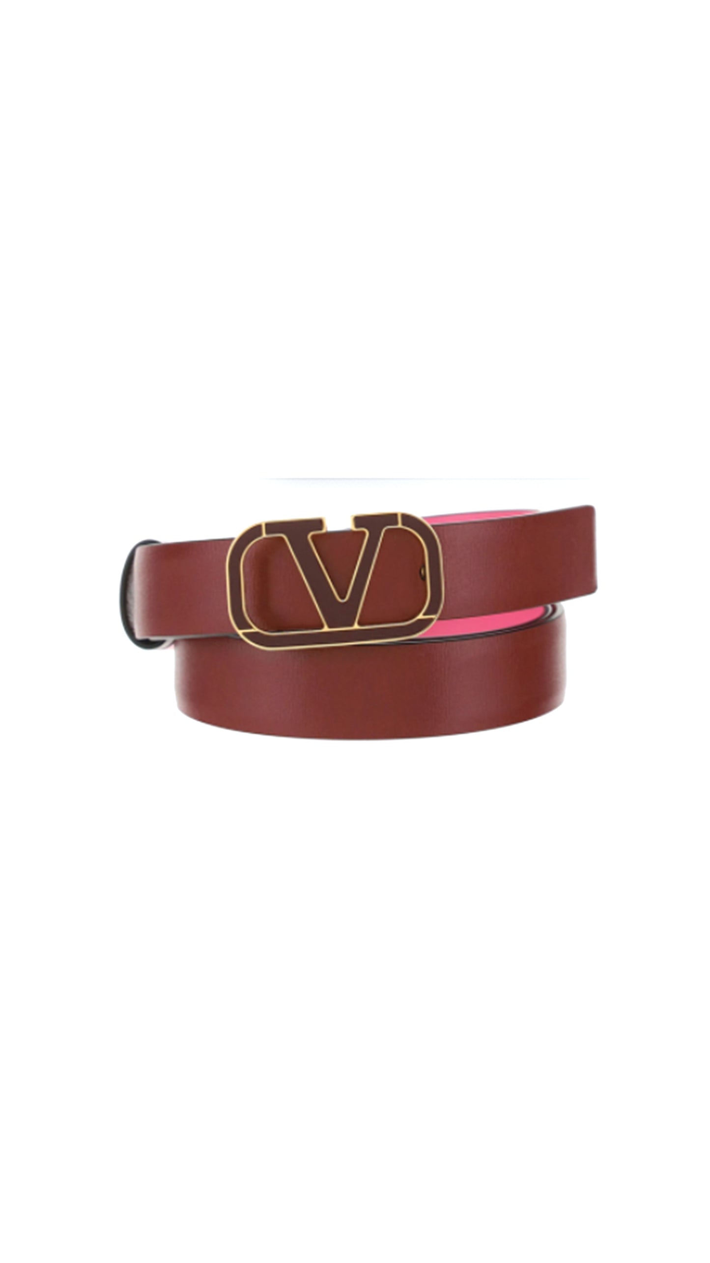 Vlogo Signature Belt in Calfskin - Red / Pink