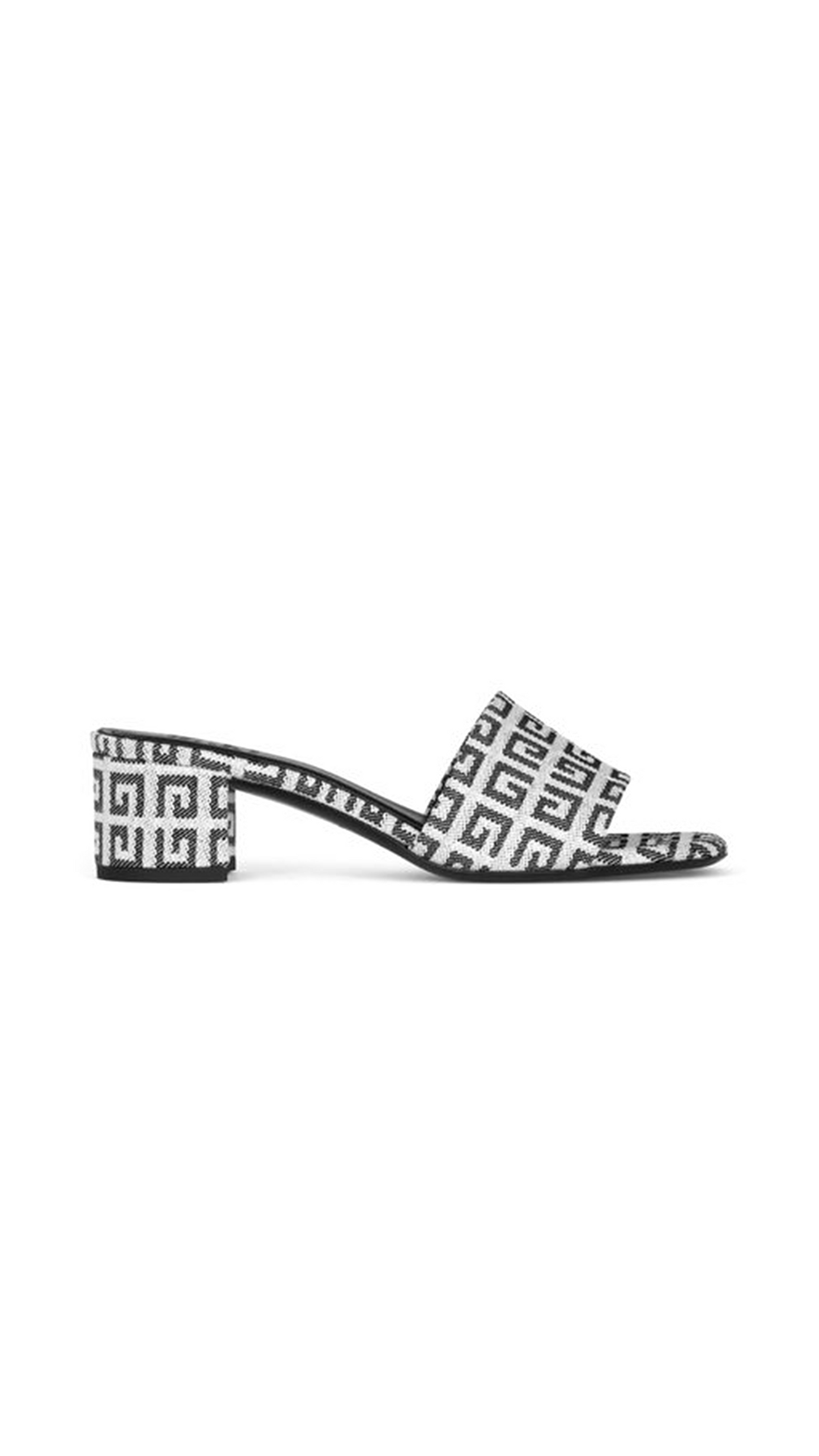 4g Jacquard Mule Sandals - Black / White