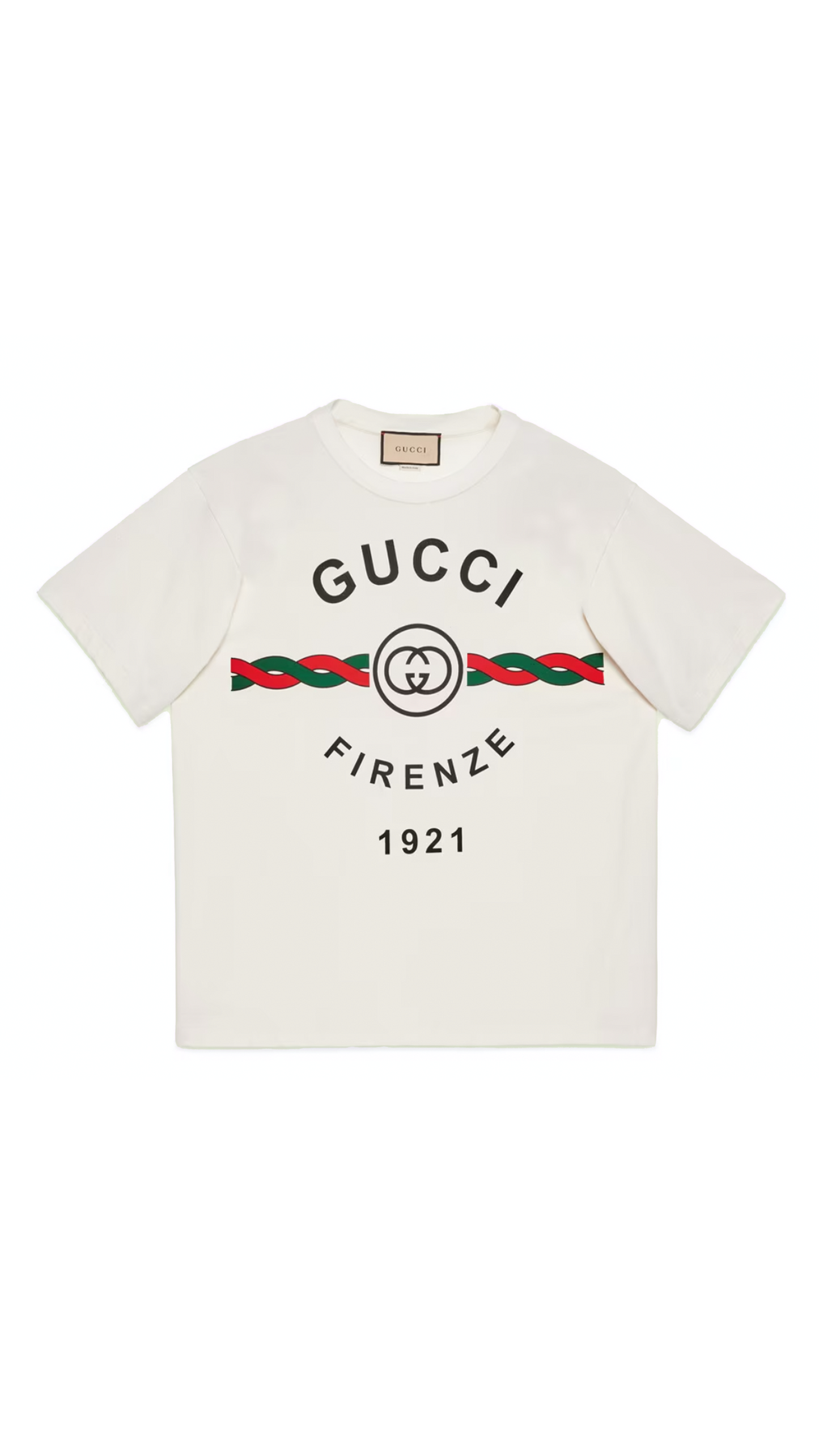 Cotton Jersey 'Gucci Firenze 1921' T-shirt - White