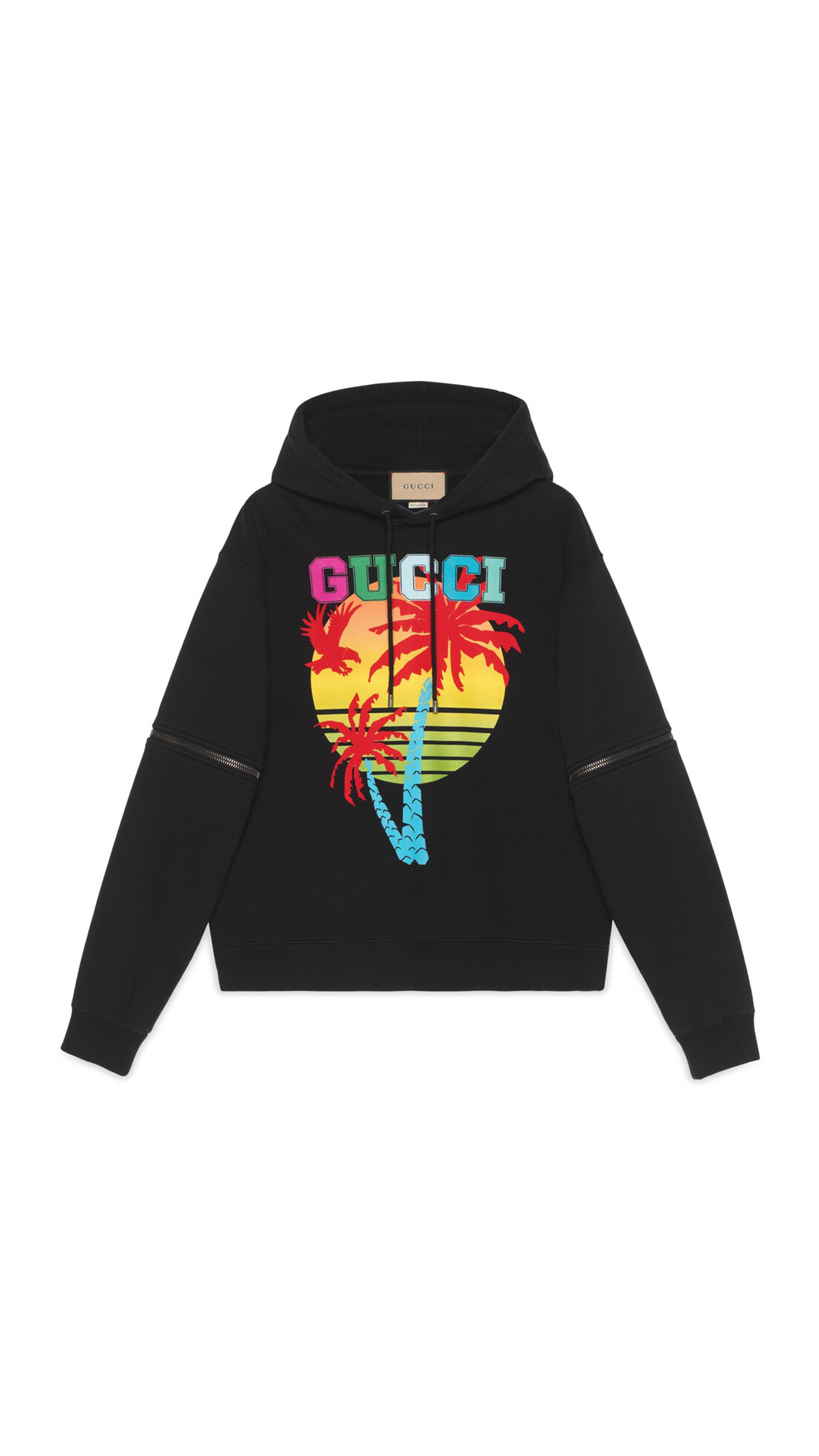 Gucci Sunset Sweatshirt with Removable Sleeves - Black