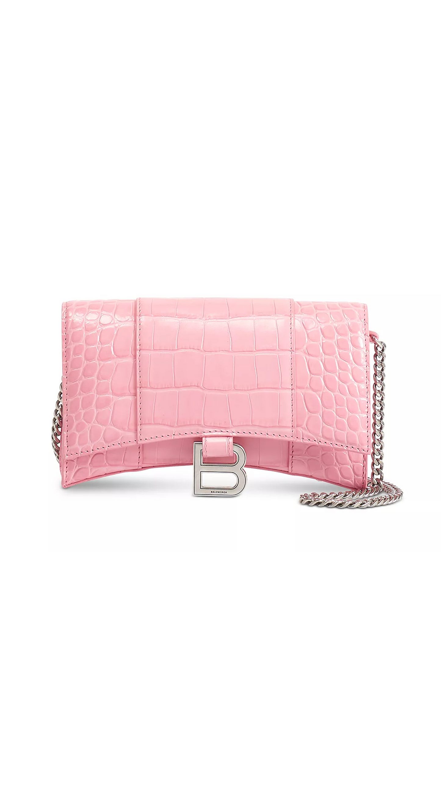 Hourglass Wallet With Chain - Pink