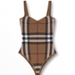 Checked Jacquard-Knit Cotton-Blend Bodysuit