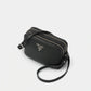 Leather Bag with Shoulder Strap - Black
