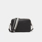 Leather Bag with Shoulder Strap - Black