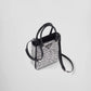 Small Satin Tote Bag with Crystals - Metal