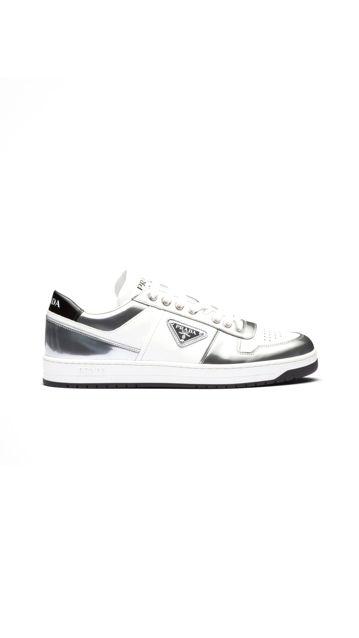 Downtown Leather Sneakers - Silver / White