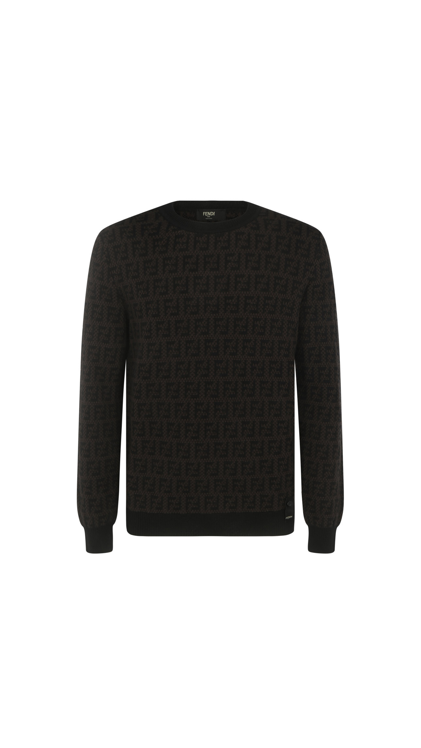 Monogram Wool Pullover - Black Brown