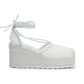 Mesh and Leather Stretch Espadrilles - Optic White