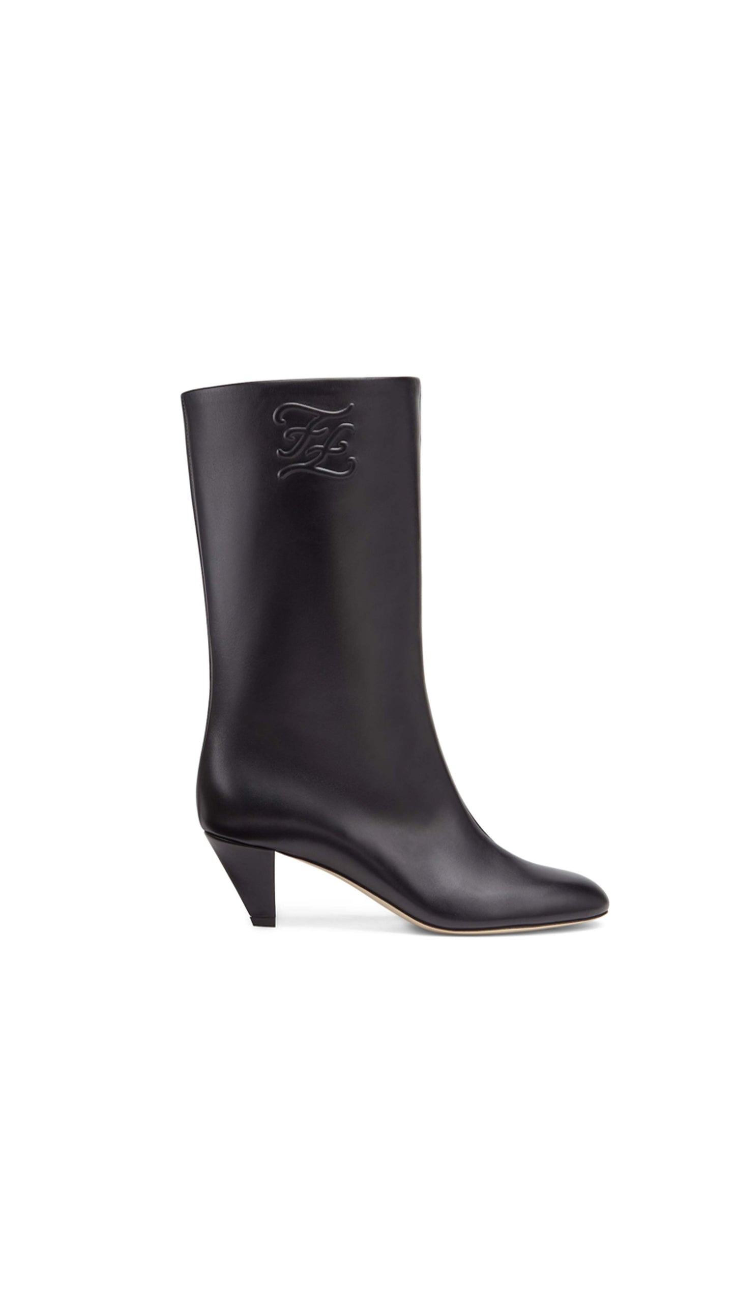 FF Karligraphy Motif Boots - Black