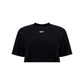 Off Stamp Ribbed Cropped Tee - Black