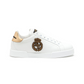 Calfskin Nappa Portofino Sneakers with Crown Patch - White / Gold
