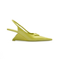 Brushed Leather Slingback Pumps - Green
