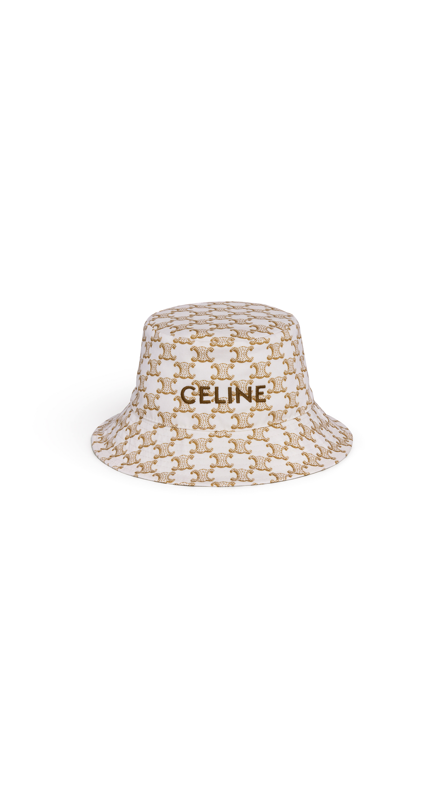 Triomphe Cotton Bucket Hat - White