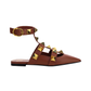 Roman Stud Ballet in Calfskin - Tan
