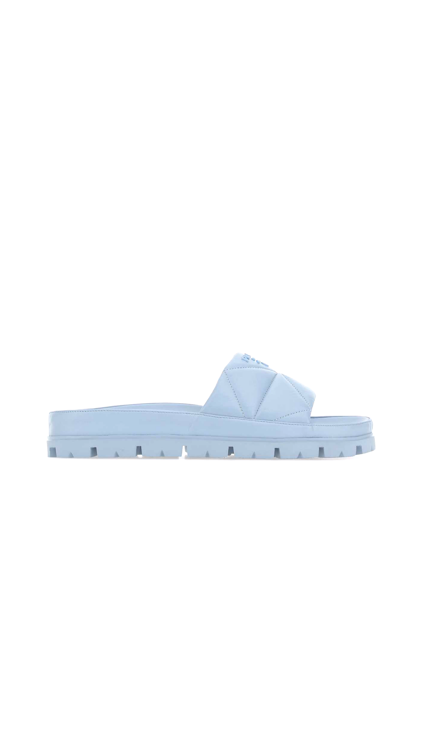Quilted Nappa Leather Slides - Blue