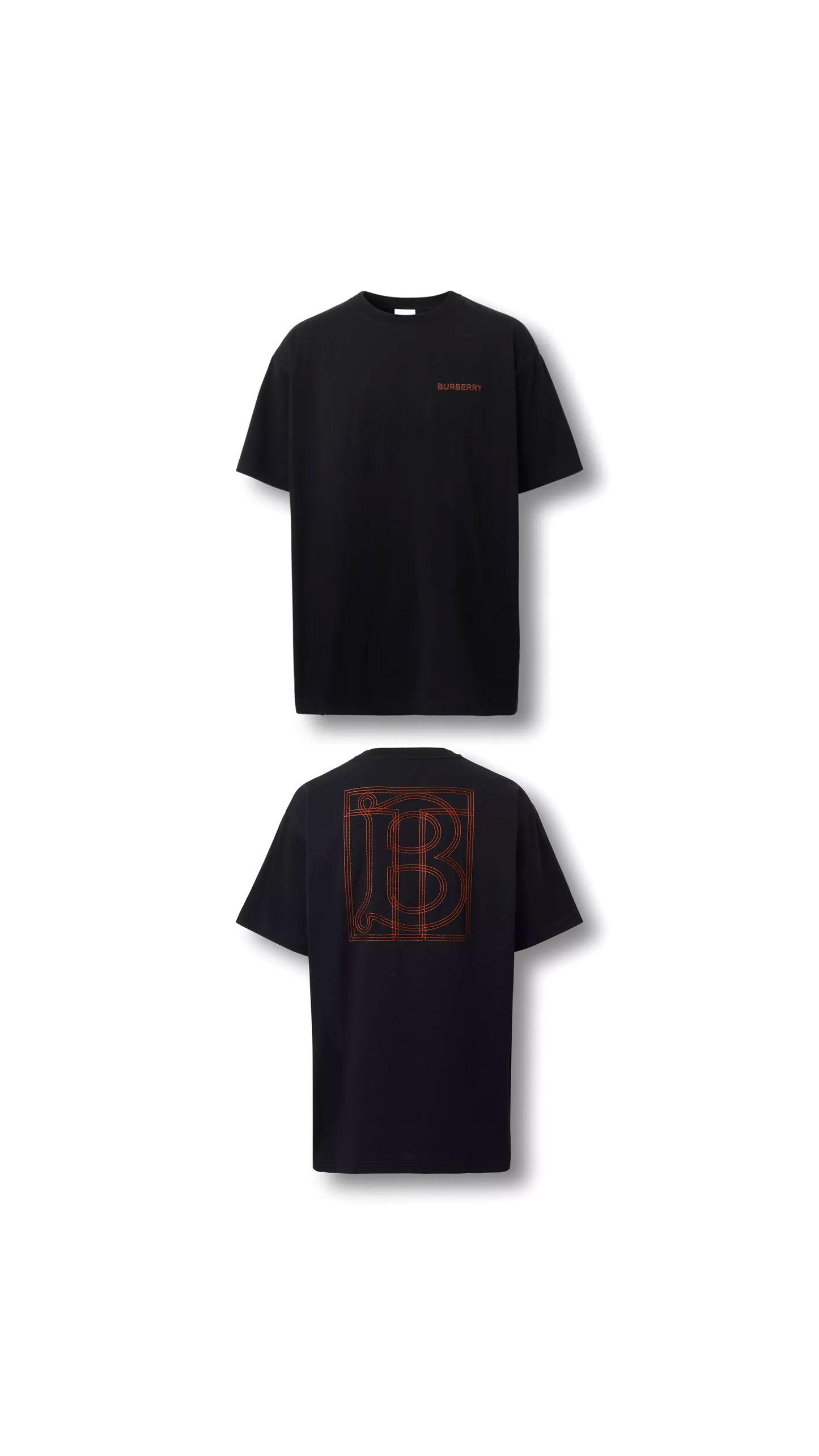 Monogram Motif Cotton Oversized T-shirt - Black
