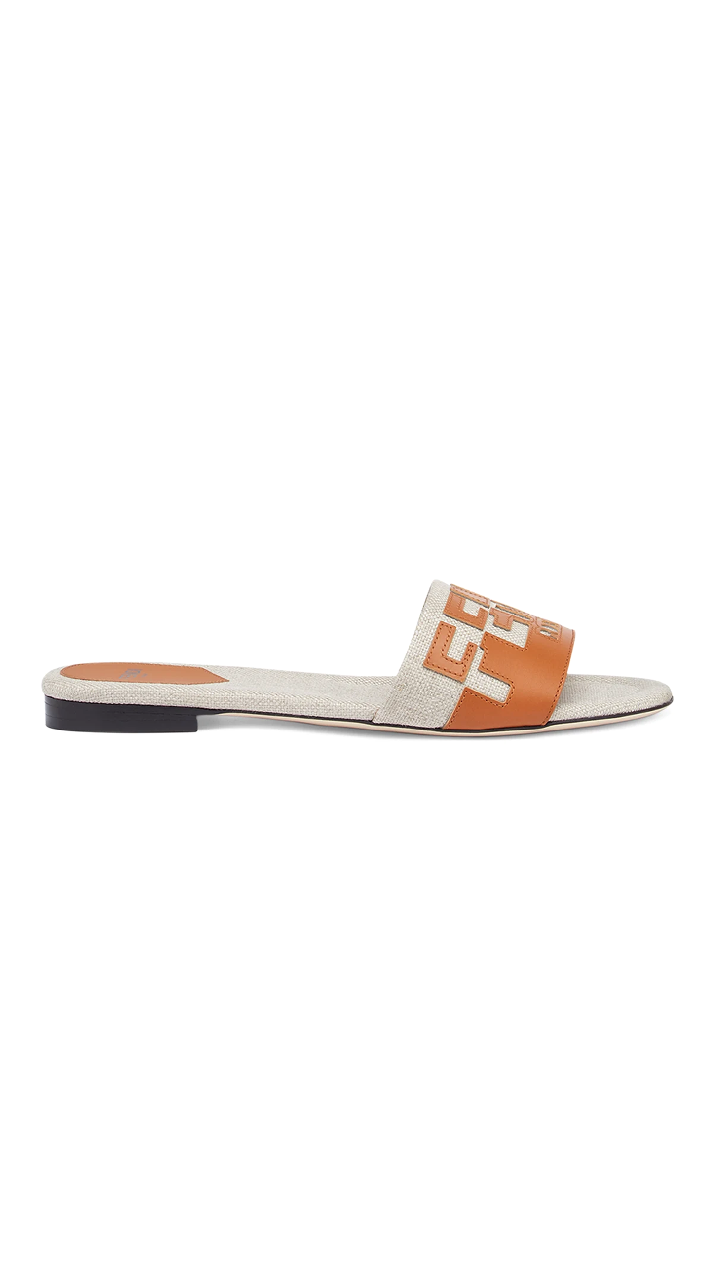 Signature Canvas and Leather Sandals - Brown