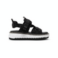 Lilli Sporty Flat Sandal In Recycled Textile - Black