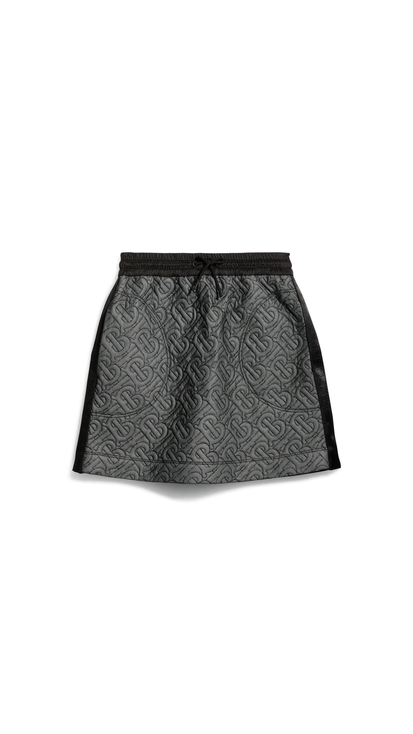 Selena TB Quilted Skirt - Black