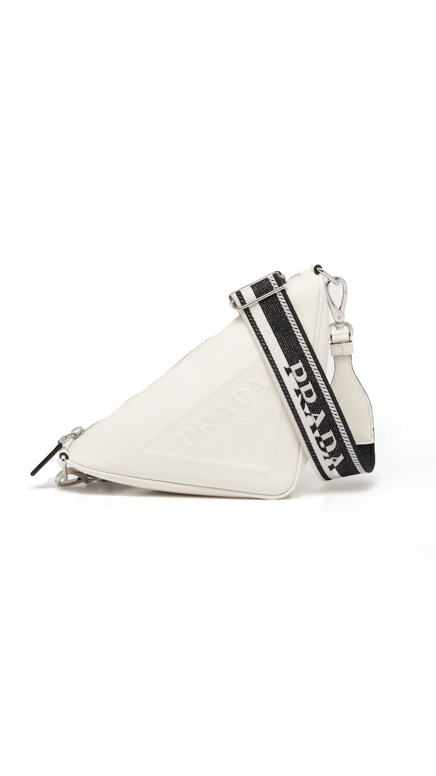 Saffiano Prada Triangle Bag - White