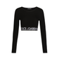 Long-sleeved Jersey Top with Branded Elastic - Black