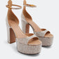 Tan-go Platform Sandals with Crystals 125MM - Crystal/Rose Cannelle