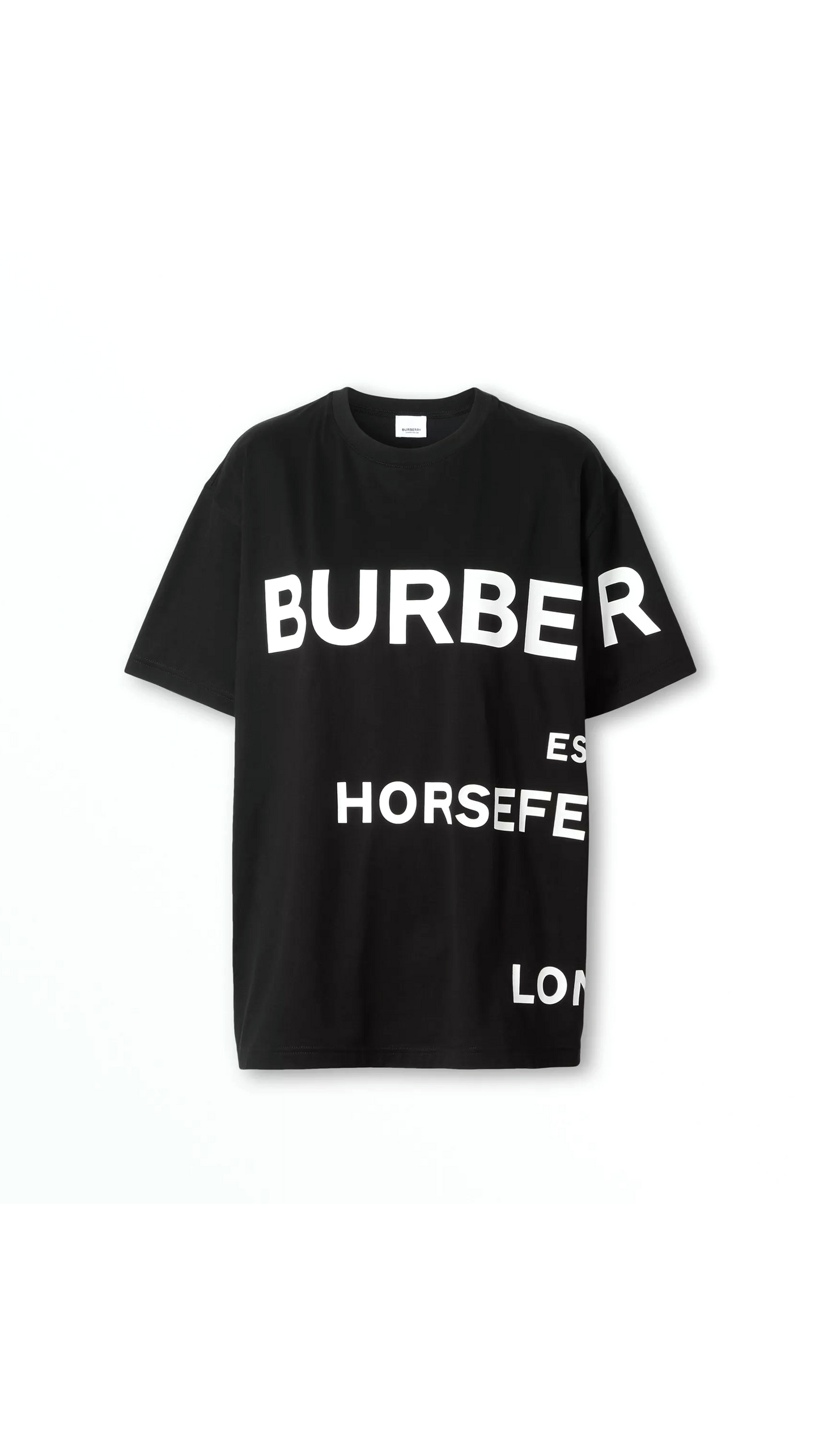 Horseferry Print Cotton Oversized T-shirt - Black/White