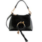 Joan Mini Leather Shoulder Bag - Black